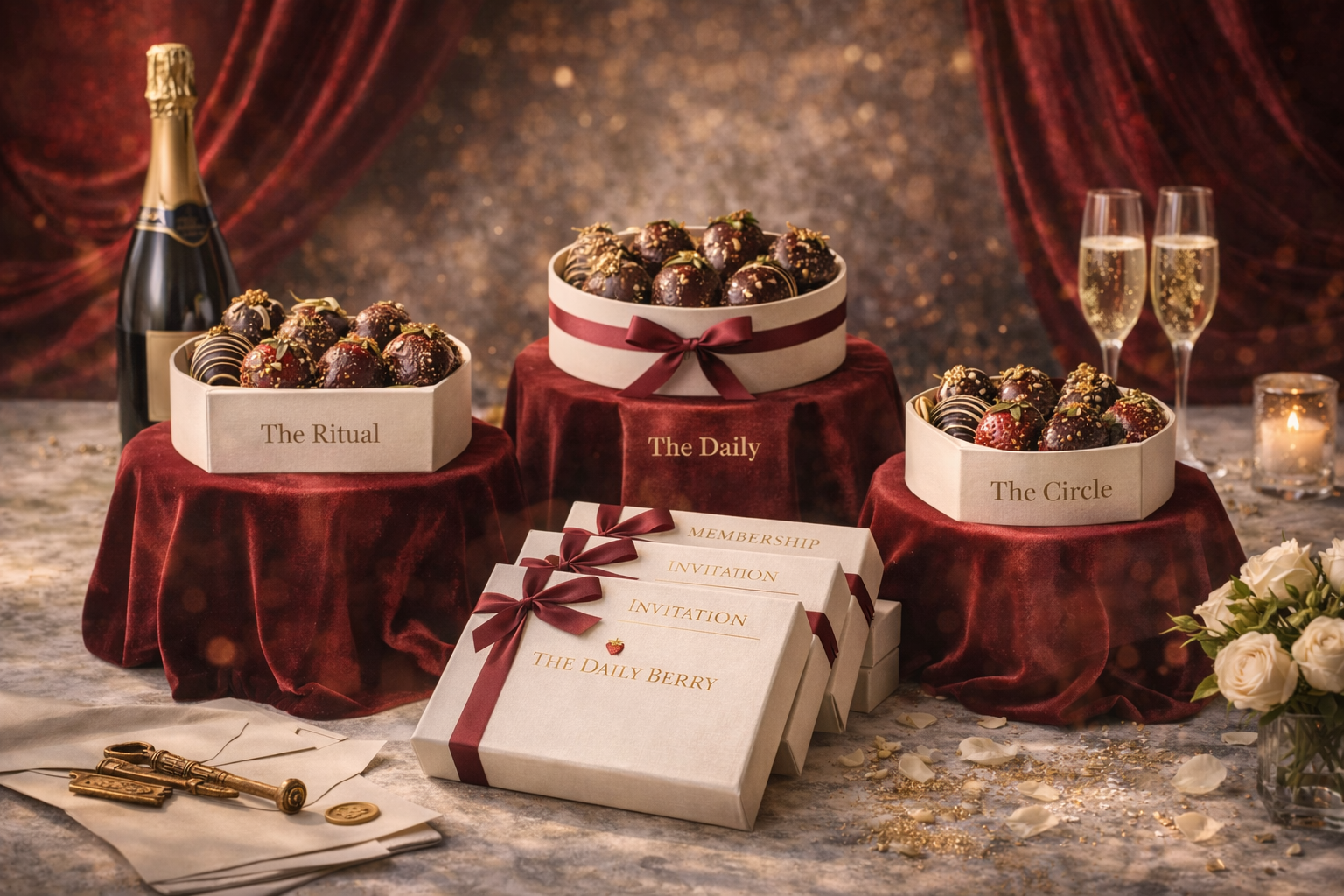 The Ritual, The Daily, and The Circle membership tiers with invitation boxes